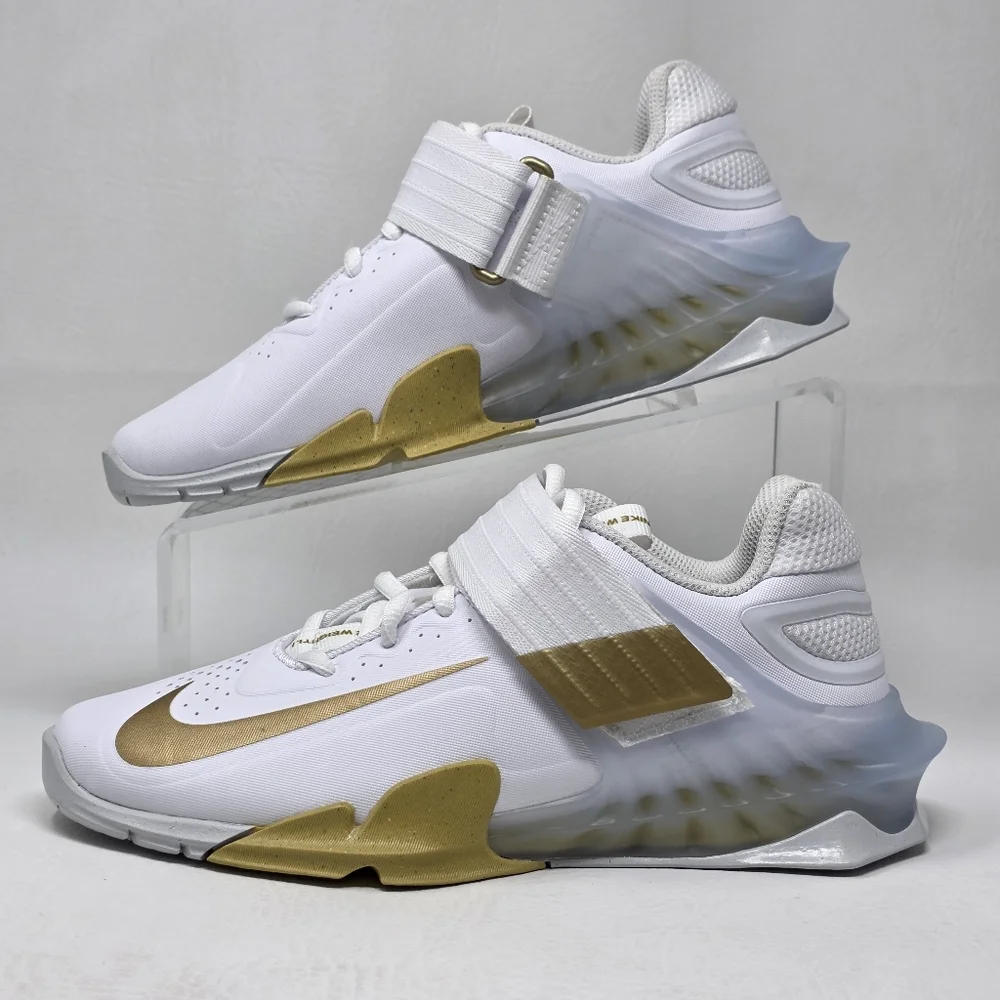 Nike Savaleos White Metallic Gold Weight Lifting Shoes CV5708 101 Men's Sz 4.5 - Picture 3 of 10